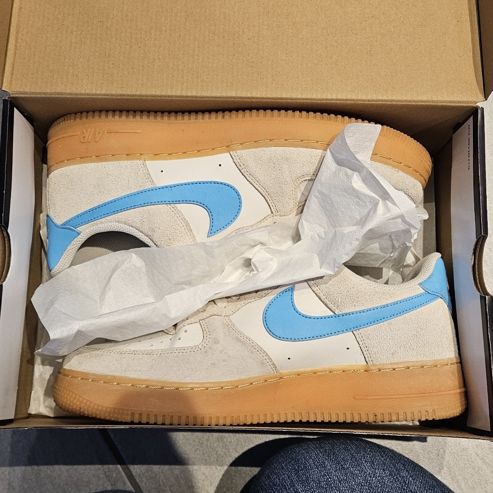 Nike Air Force 1 '07 LV8 Phantom/baltic blue-gum Yellow Mens Size 10